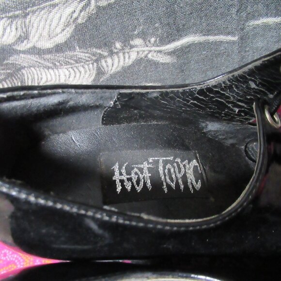 Goth Black Patent Leather Chunky Platform Heel Mary Jane Shoes *Flawed* - Picture 4 of 12